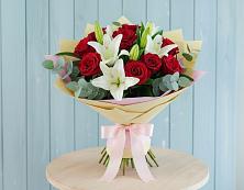 Букет цветов из:  Лилии и Розы #REPLACE_PRED# Инженерный-1