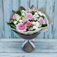 Букет цветов из:  Герберы, Альстромерии и Хризантемы в Инженерный-1