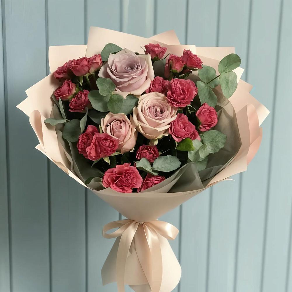 Букет цветов из: Гвоздики и Розы в Инженерный-1