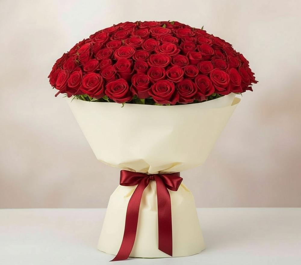 Букет 101 Красная роза Милано в Инженерный-1