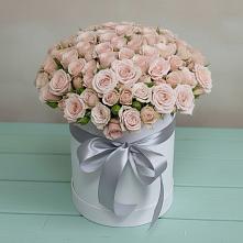 Цветочная композиция из Розы в шляпной коробке в Инженерный-1