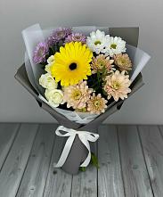 Букет цветов из:  Розы, Герберы и Хризантемы в Инженерный-1