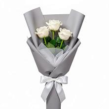 Букет 3 белые розы в Инженерный-1