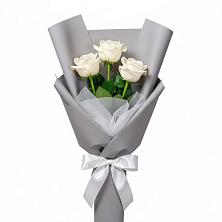 Букет 3 белые розы в Инженерный-1
