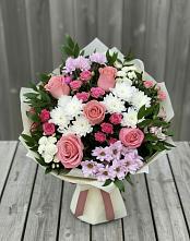 Букет цветов из:  Альстромерии, Гвоздики, Розы и Хризантемы #REPLACE_PRED# Инженерный-1