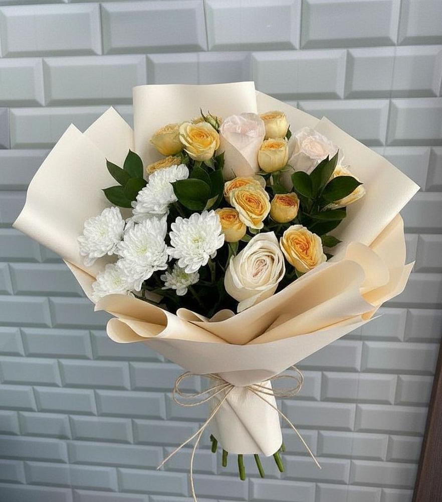 Букет цветов из: Розы и Хризантемы в Инженерный-1