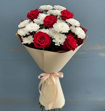 Букет цветов из:  Розы и Хризантемы в Инженерный-1