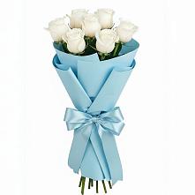 Букет 7 белых роз Проуд в Инженерный-1