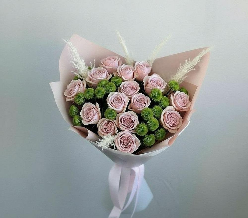 Букет цветов из: Розы и Хризантемы в Инженерный-1