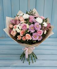 Букет цветов из:  Хризантемы, Розы и Альстромерии в Инженерный-1