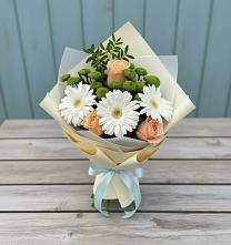 Букет цветов из:  Герберы, Розы и Хризантемы в Инженерный-1