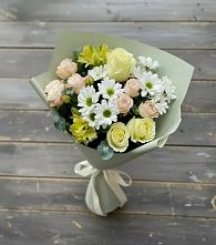 Букет цветов из:  Альстромерии, Розы и Хризантемы в Инженерный-1
