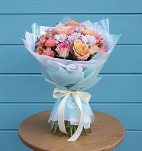 Букет цветов из:  Хризантемы и Розы в Инженерный-1