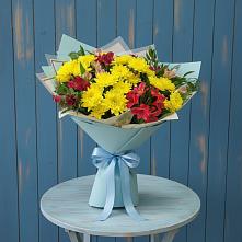 Букет цветов из:  Альстромерии и Хризантемы в Инженерный-1