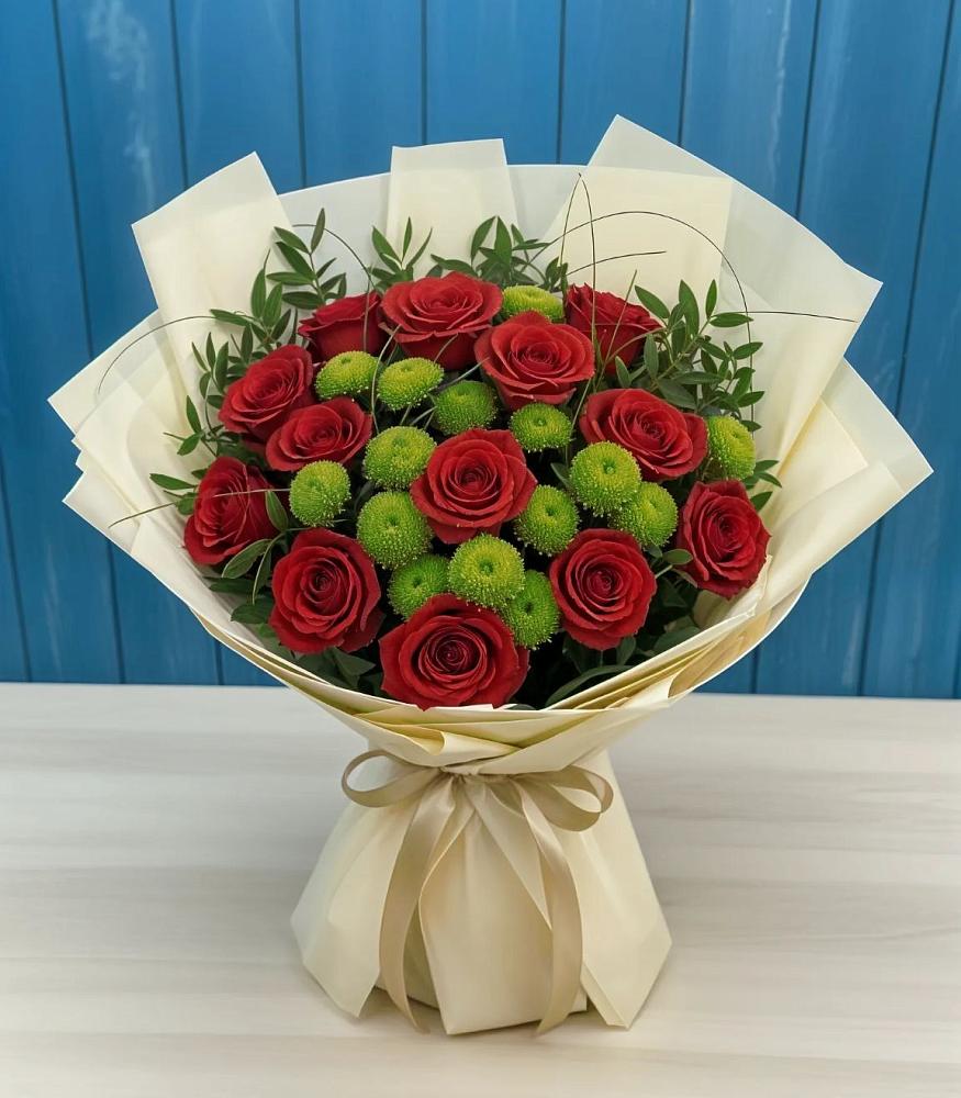 Букет цветов из: Розы и Хризантемы в Инженерный-1