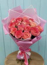 Букет 15 Розовых роз Равель в Инженерный-1